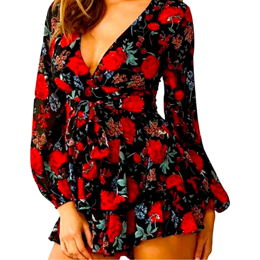 Maddox Fit and Flare Floral Romper